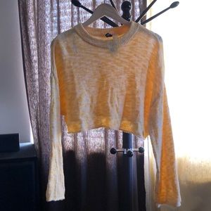 Yellow knit crop sweater